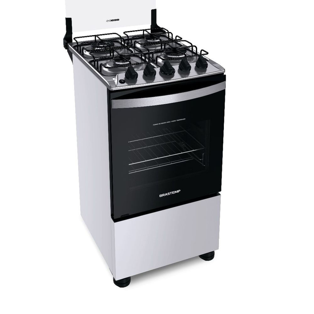 Fogão Brastemp 4 Bocas Branco com Dupla Chama e Grades Individuais - BFO4EBB - Bivolt