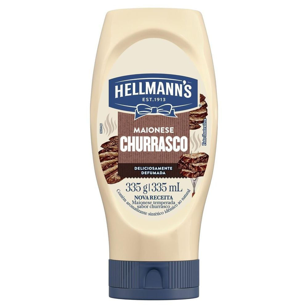 Maionese Churrasco Hellmann's 335g Squeeze Defumada Sem Glúten