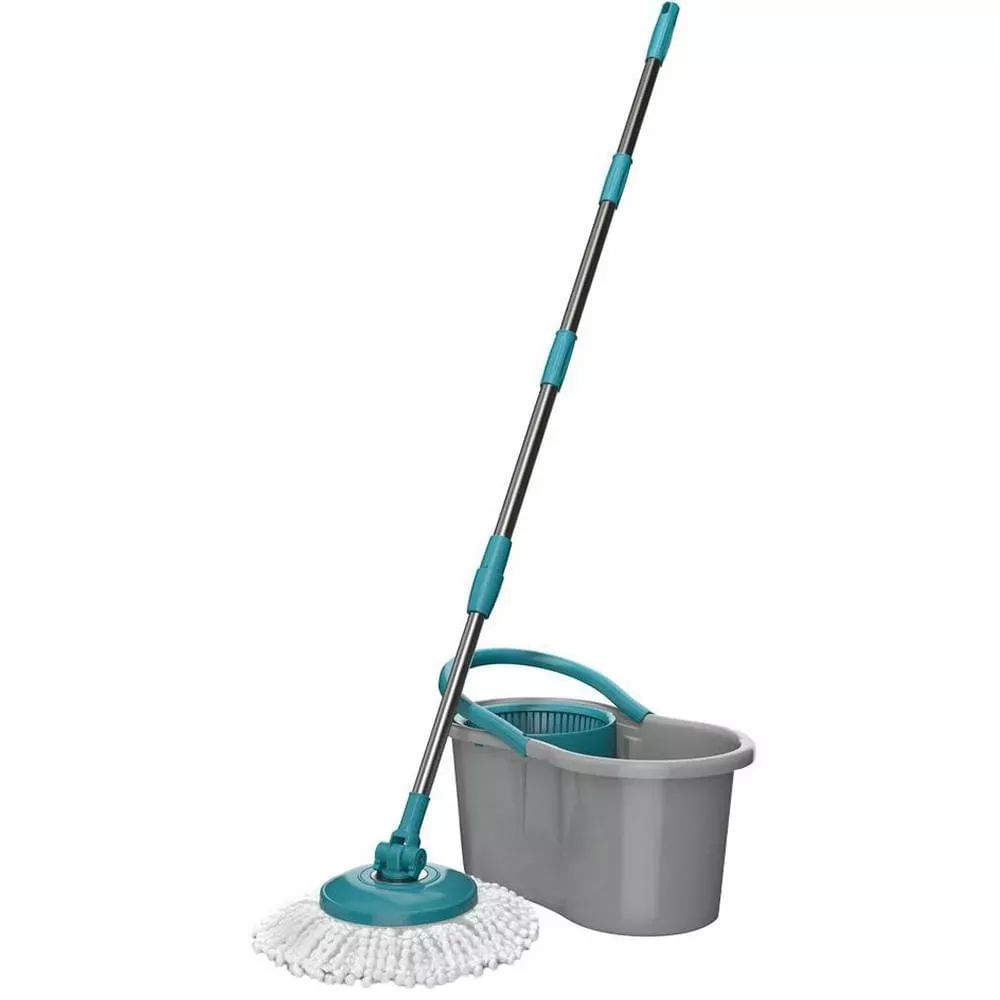 Mop Giratório Plástico e Inox 8L Flash Limp Fit com Refil Microfibra