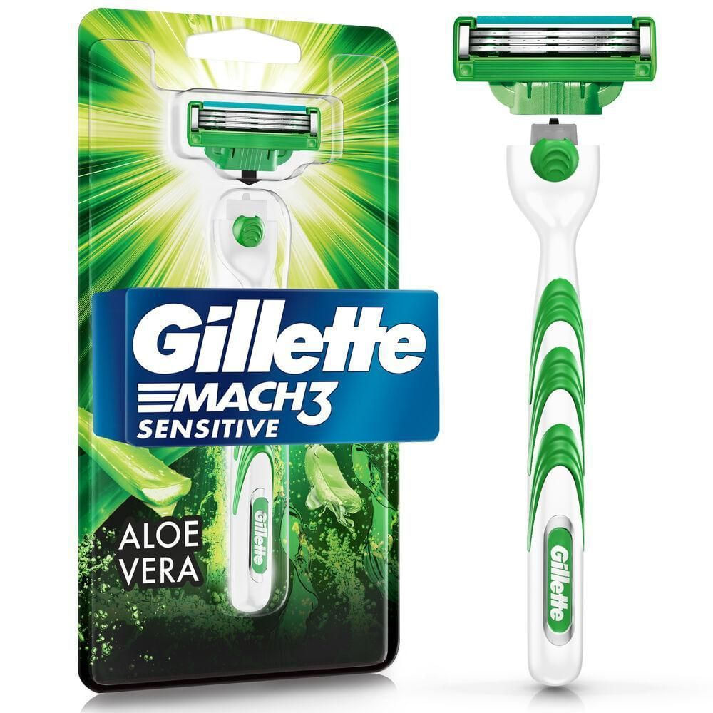 Aparelho de Barbear Masculino Peles Sensíveis Gillette Mach3 Sensitive 1 Unidade