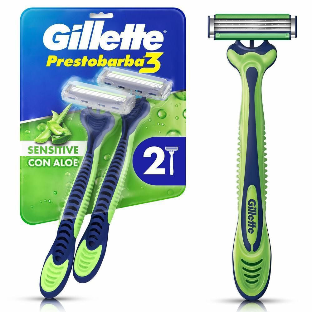 Aparelho de Barbear Pele Sensível Gillette Prestobarba 3 Sense Care 2 Unidades