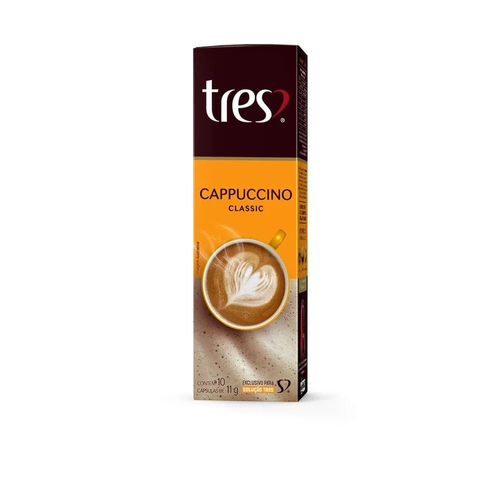Cápsula Cappuccino Classic Três Corações 110g 10 Unidades Cremoso