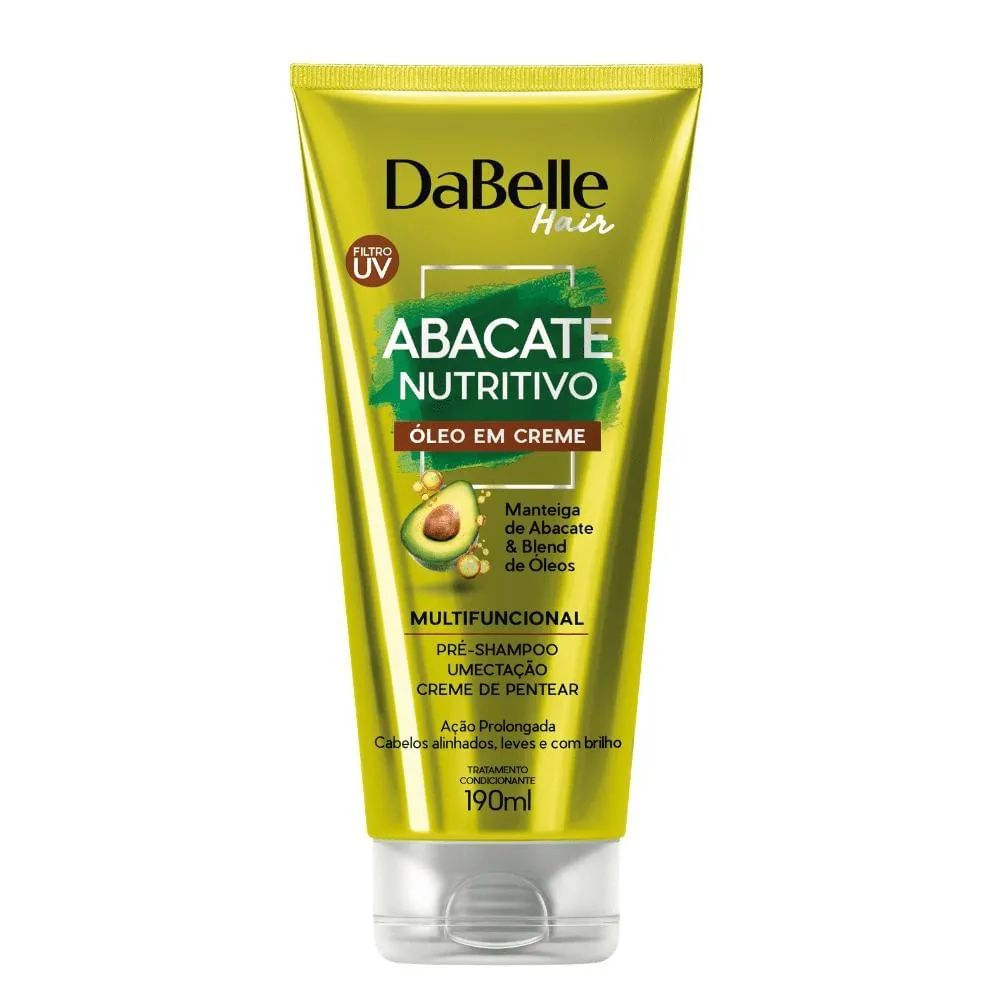 Creme de Tratamento Nutrição 190ml DaBelle Abacate Nutritivo Vegano Multifuncional Filtro UV