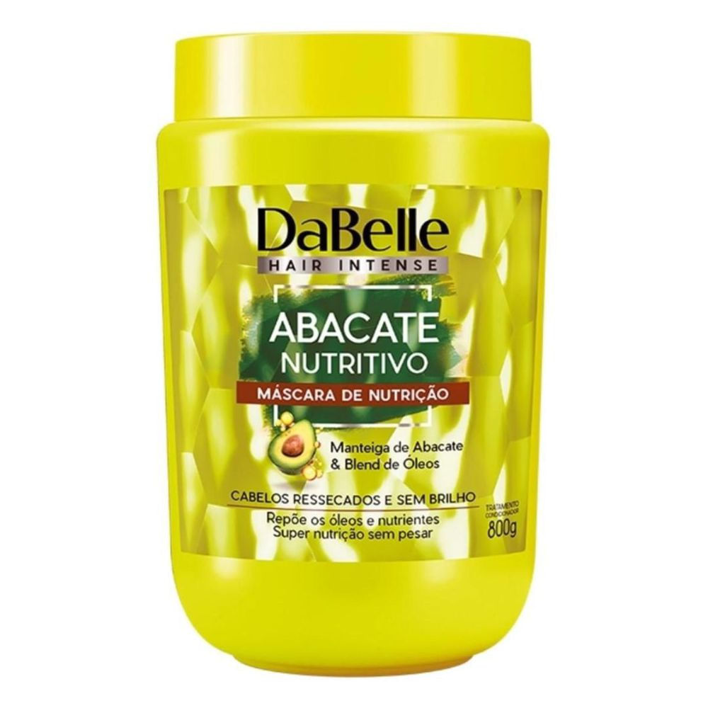 Máscara de Tratamento Nutrição Profunda 800g DaBelle Hair Abacate Nutritivo Vegana