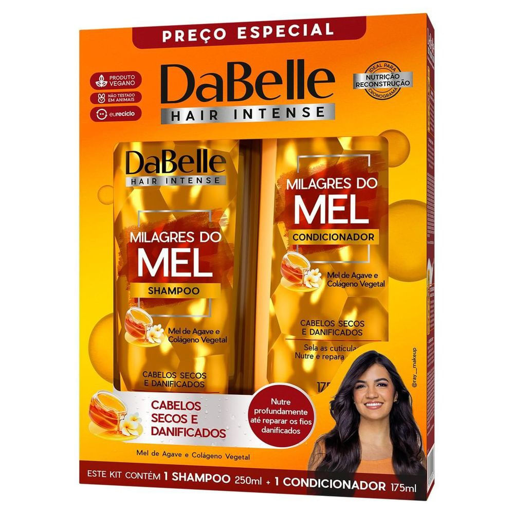 Kit Shampoo e Condicionador Nutrição DaBelle Milagres do Mel Vegano
