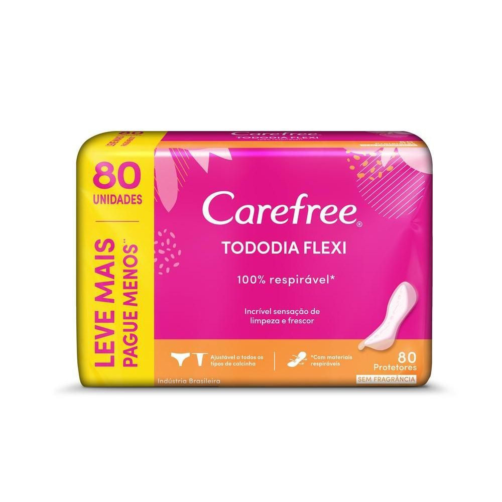 Protetor Diário Higiene Íntima Carefree Todo Dia Flexi 80 Unidades