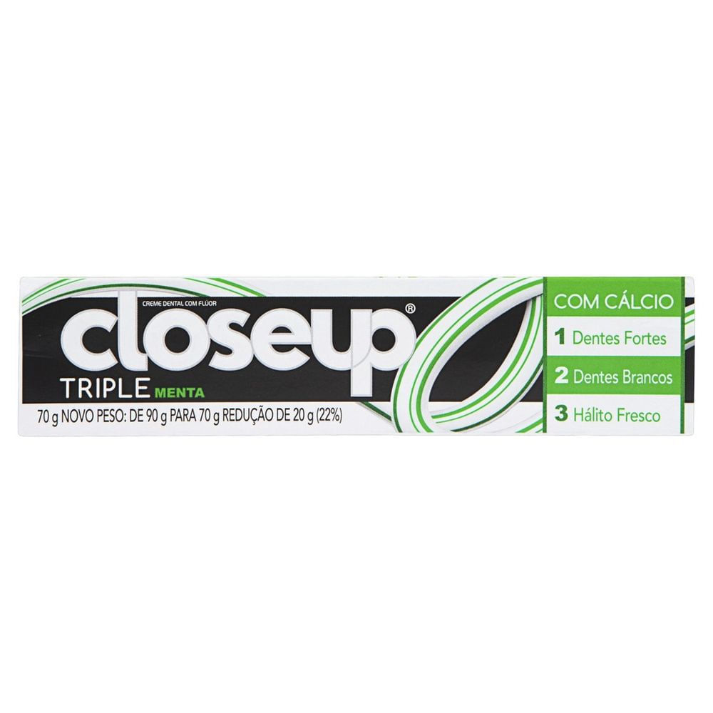 Creme Dental Branqueador Closeup Triple Menta 70g
