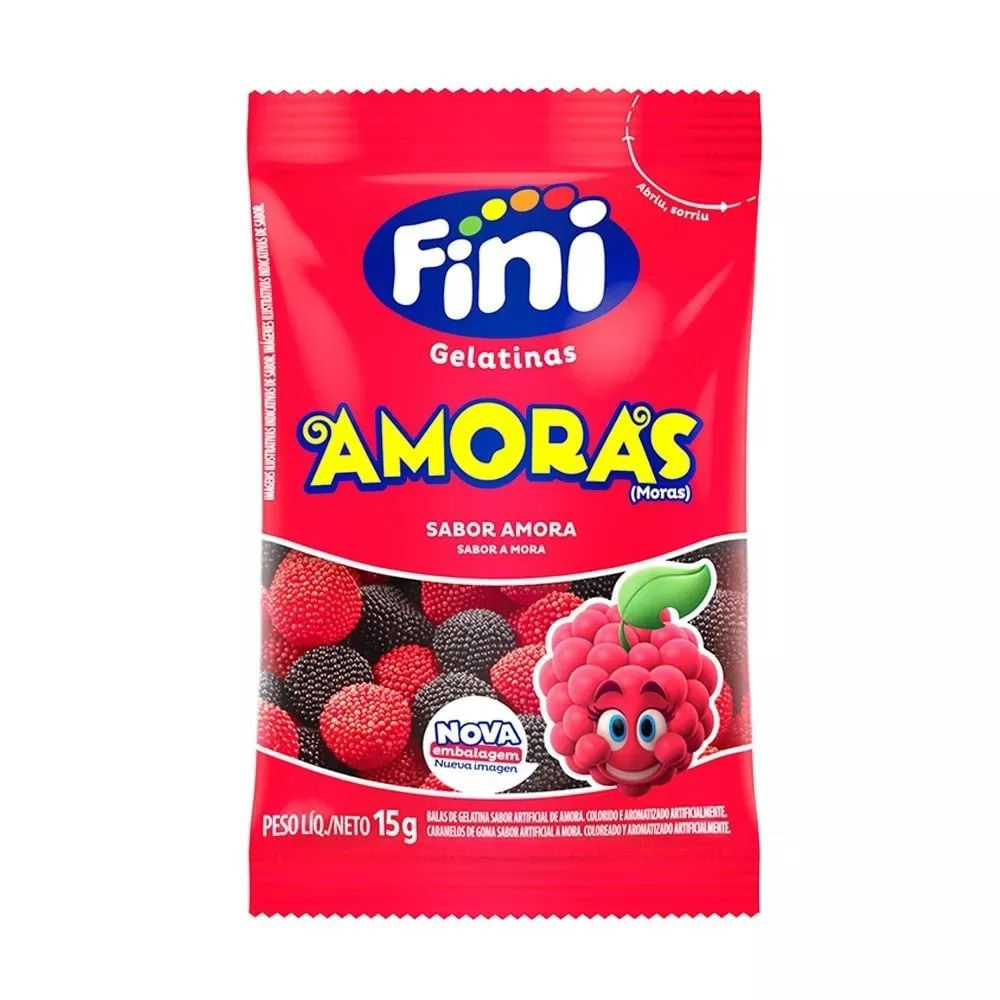 Bala de Gelatina Amoras Fini 15g Crocante