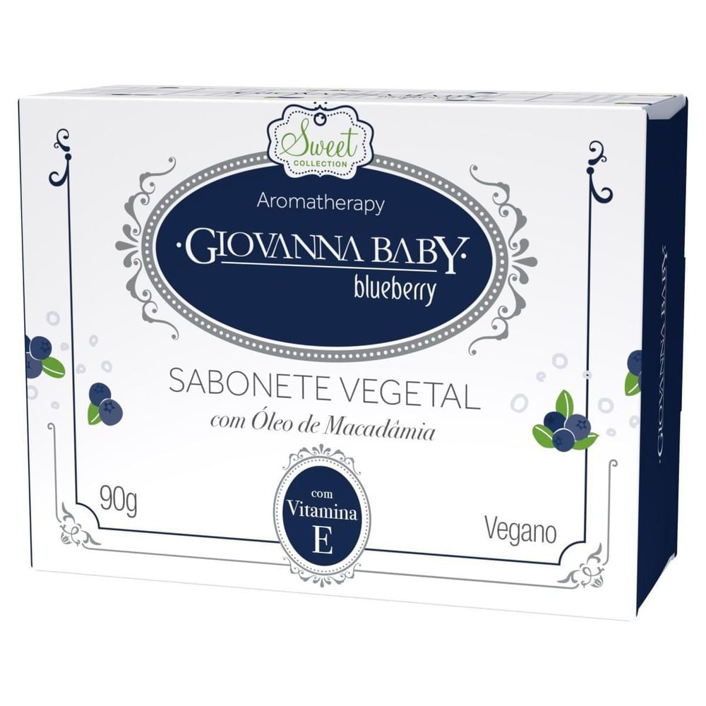Sabonete em Barra Vegano Giovanna Baby Moments Blueberry 90g