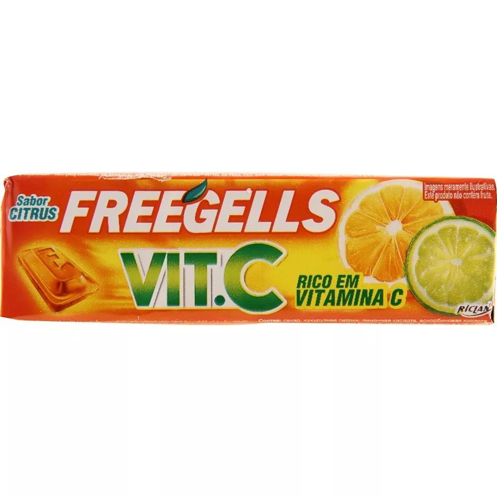 Bala Drops Citrus Vit-C Riclan 32g Sem Glúten