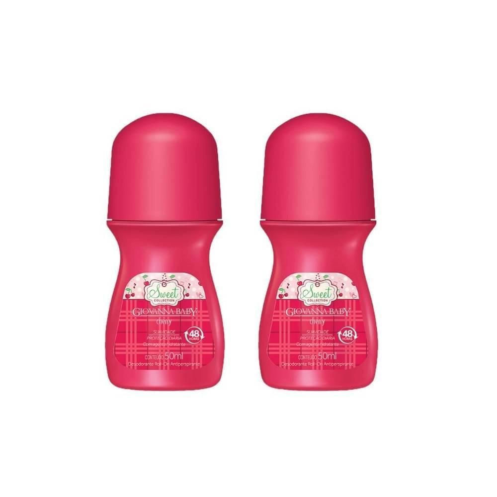 Kit Desodorante Roll-On Antitranspirante Giovanna Baby Cherry 50ml 2 Unidades