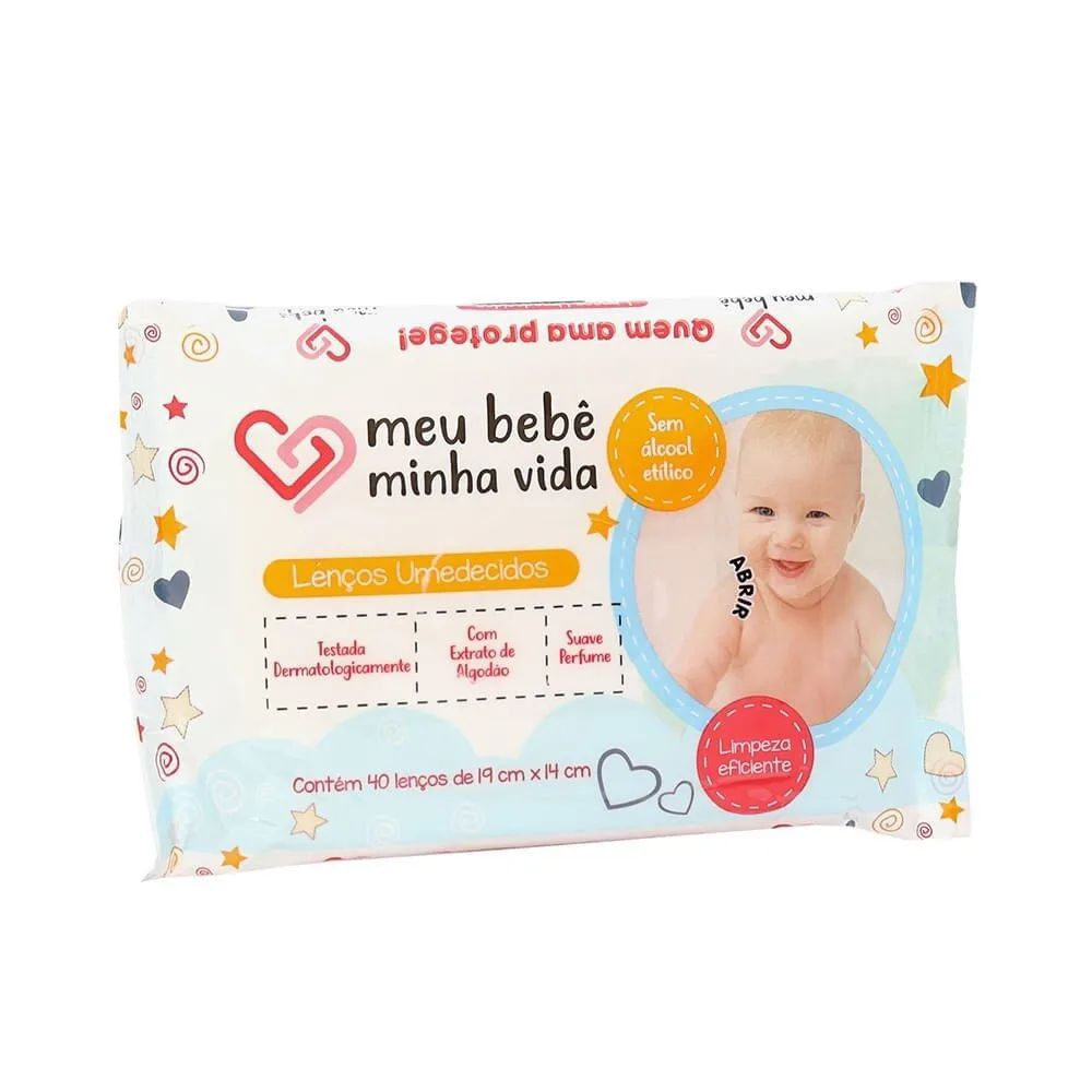 Lenço Umedecido Hipoalergênico Nutriex Meu Bebê Minha Vida 40un