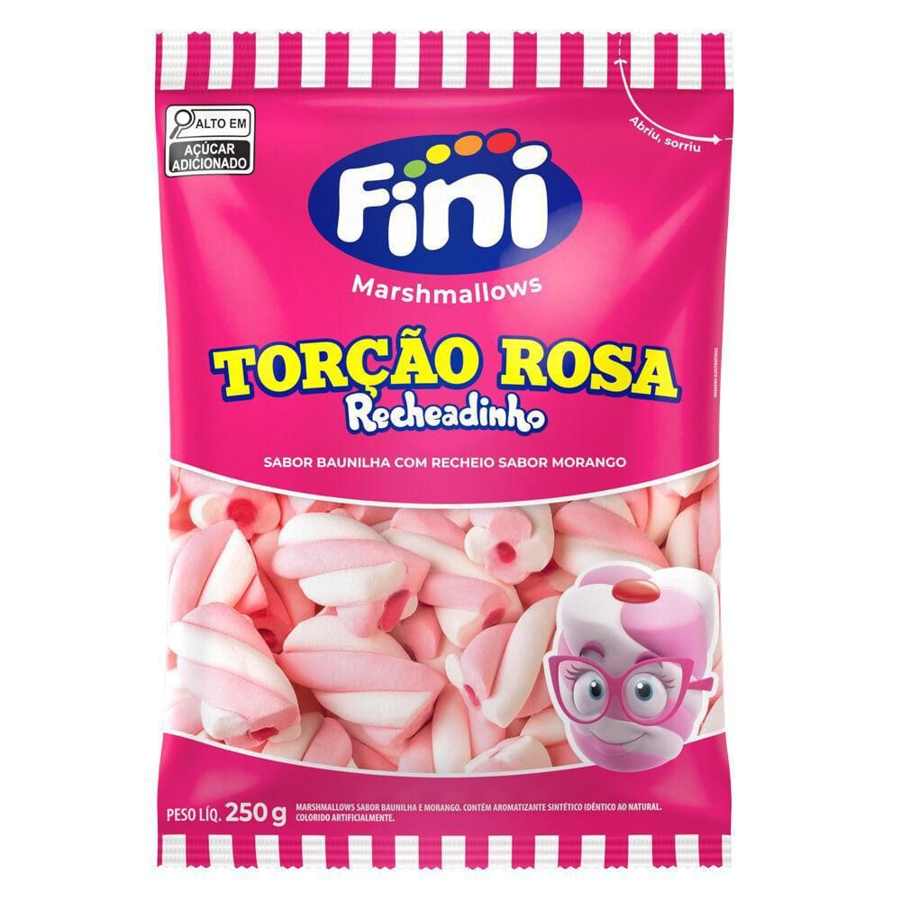 Marshmallow Recheio Morango Fini 80g Sem Glúten