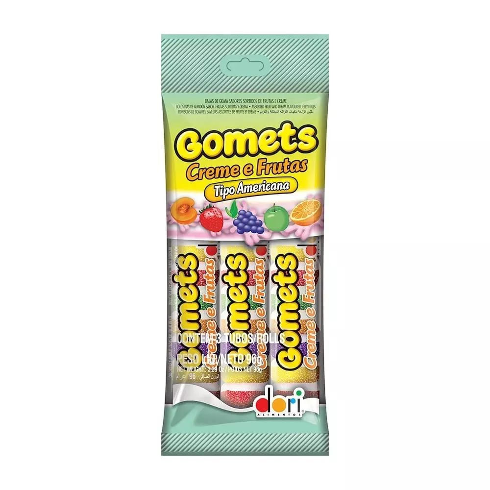 Bala de Goma Creme e Frutas Dori 96g 3 Unidades Sem Glúten
