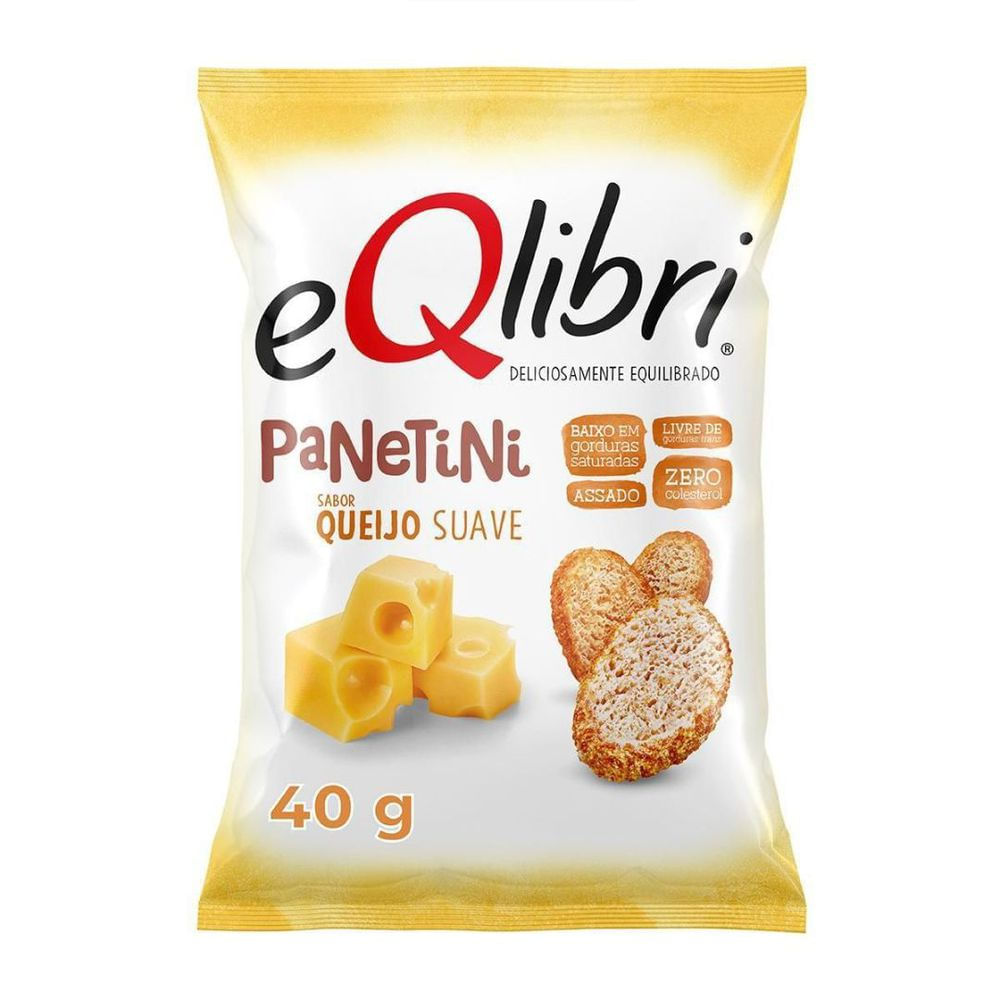Snack Torrada Queijo Suave Eqlibri Panetini 40g Assado