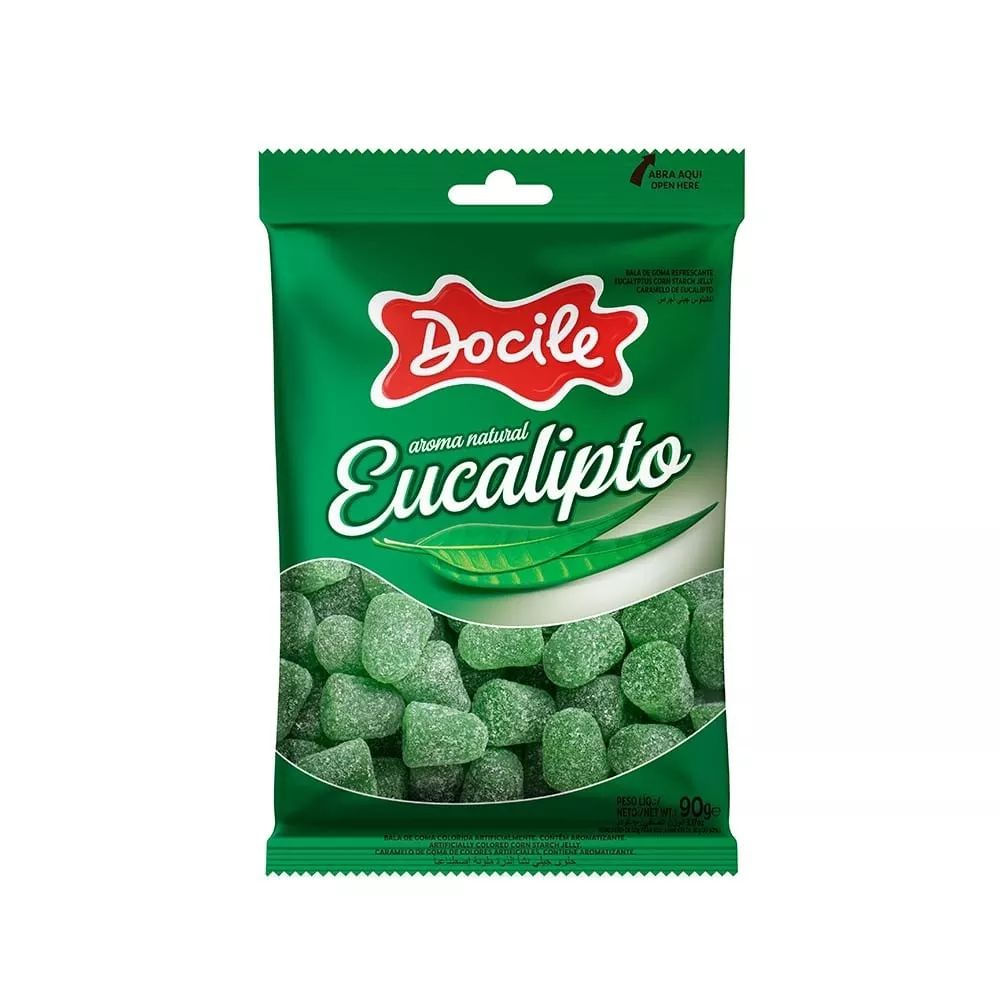 Bala de Goma Eucalipto Docile 90g Granulada
