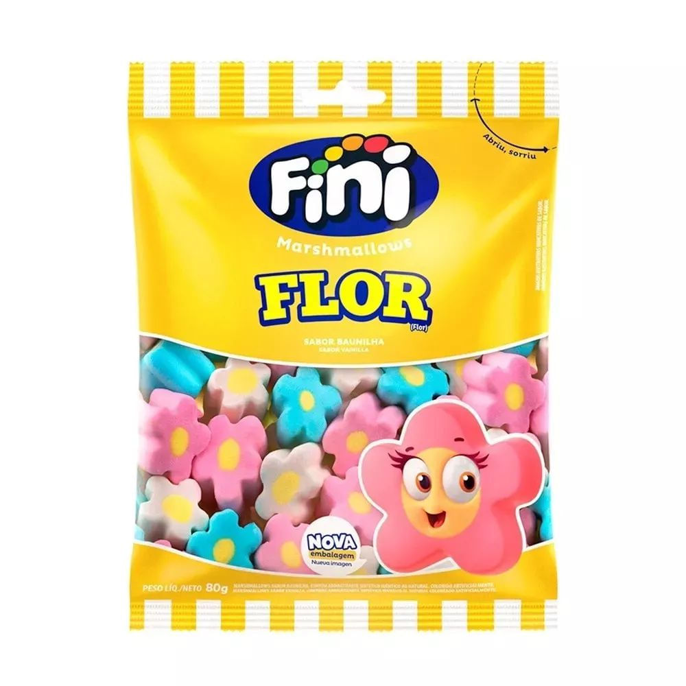 Marshmallow Flor Baunilha Fini 80g Sem Glúten