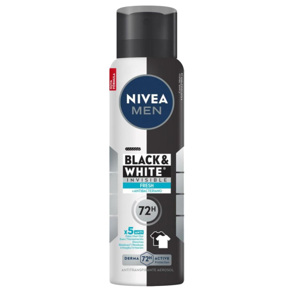 Desodorante Aerossol Nivea Invisible B&W Men 150ml