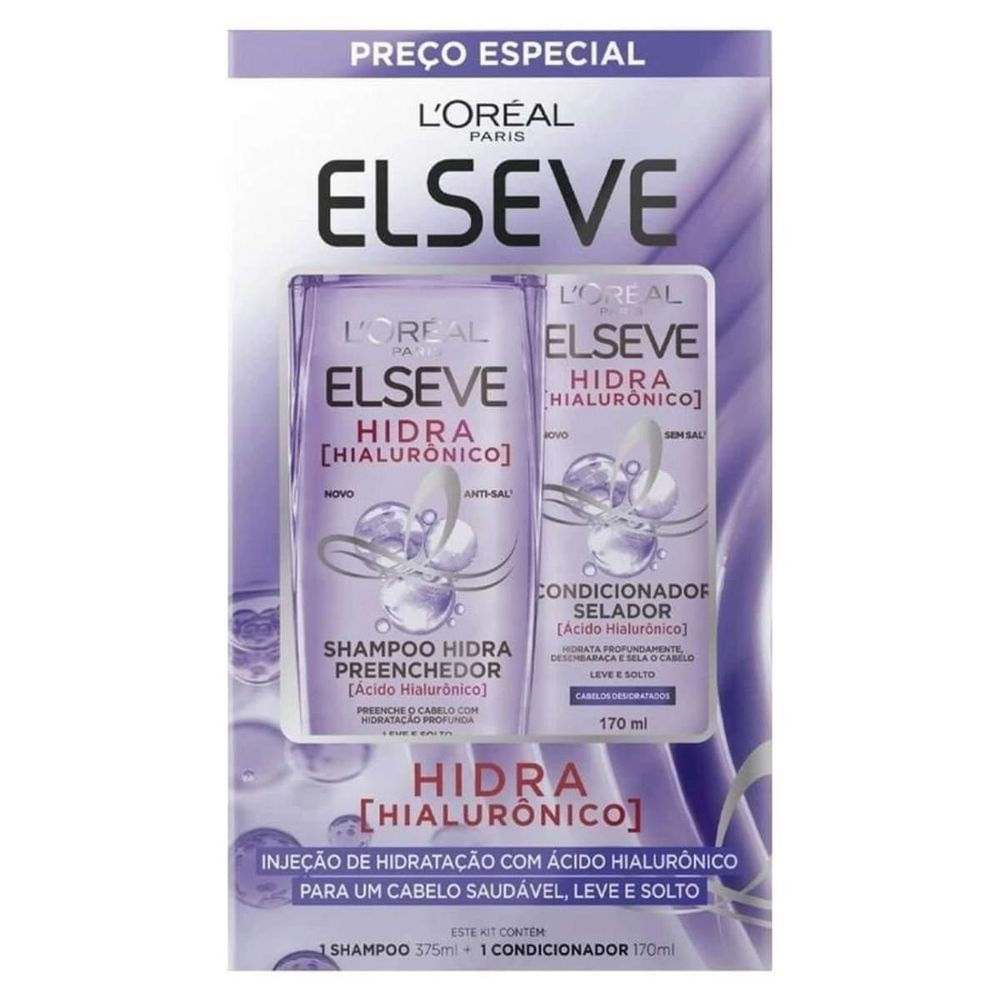 Kit Shampoo + Condicionador Hidratação Profunda 375ml+170ml Elseve com Ácido Hialurônico