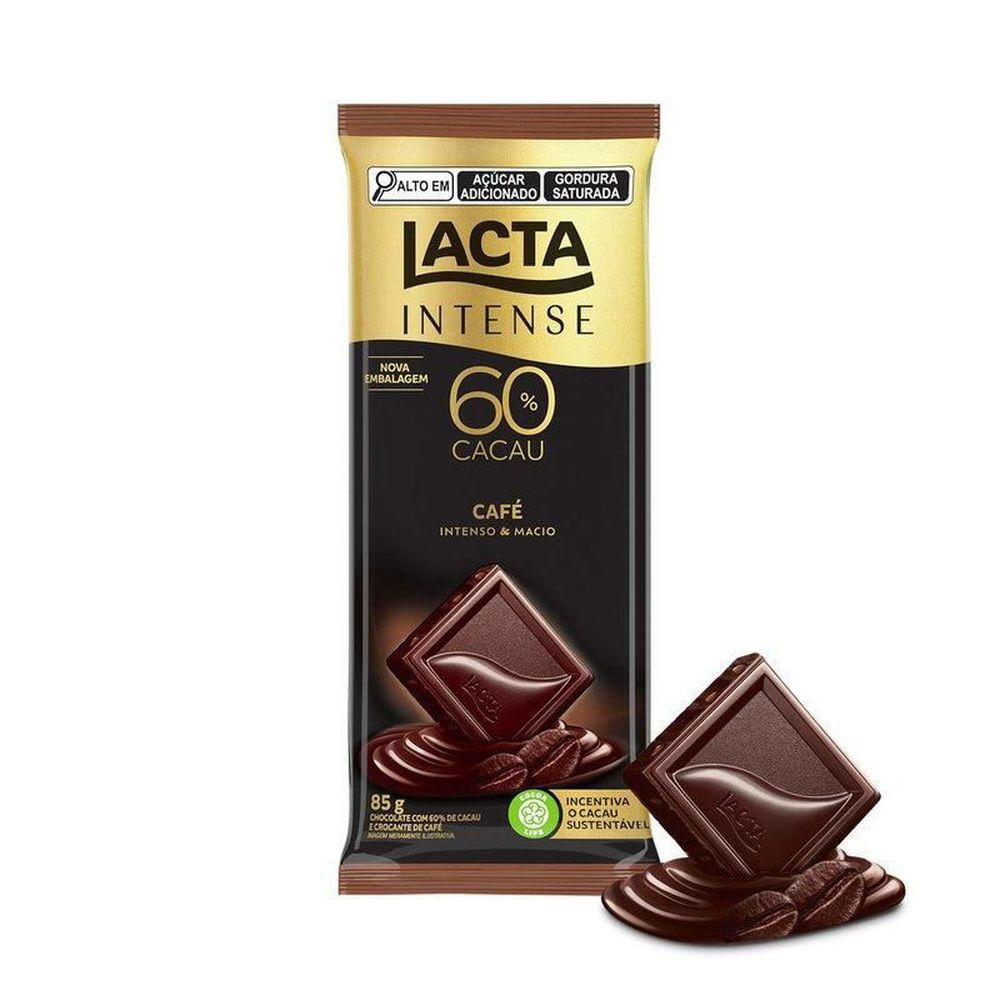 Chocolate Amargo 60% Cacau Café Lacta Intense 85g Crocante