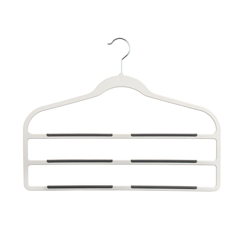 Conjunto de Cabides 3 Divisórias 3 Peças Casual Home Branco e Cinza Organizador