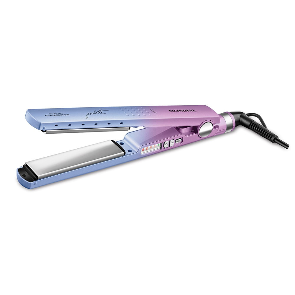 Chapinha Mondial 230°C Rosa Bivolt P-JU-03 Juliette Qu4tro Elementos Cerâmica Titânio Tourmaline