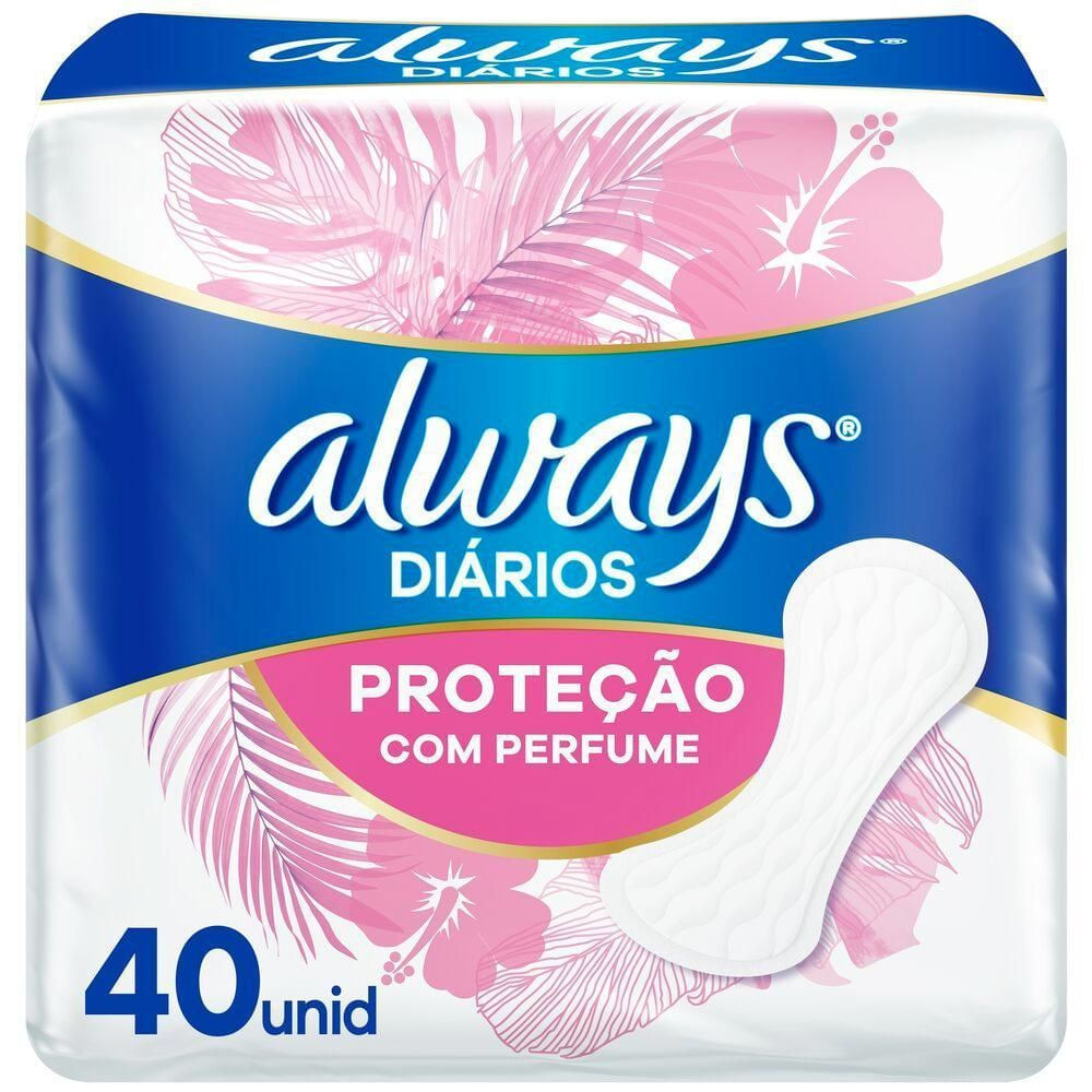 Protetor Diário Higiene e Frescor Always Proteção com Perfume 40 Unidades
