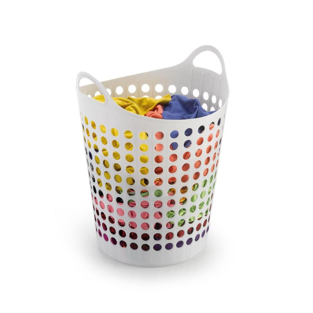 Cesto de Roupas Flexível Plástico Arthi 44L Branco