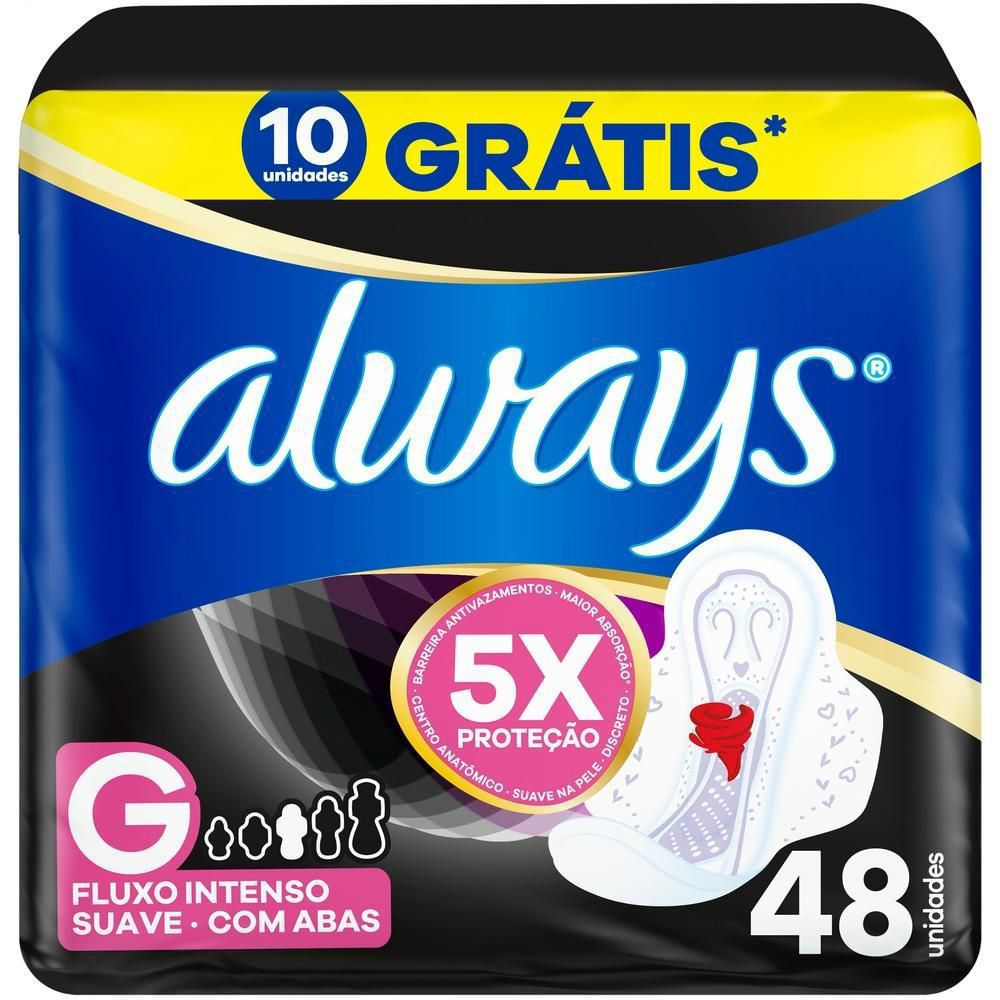 Absorvente Noturno Always Noites Tranquilas Suave G 48 Unidades