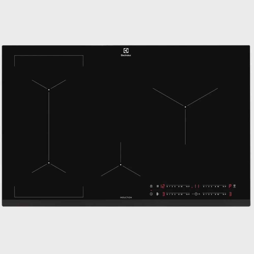 Cooktop por Indução Electrolux em Vidro com 04 Bocas, 14 Níveis de Potência e Painel Touch Preto - IE80P