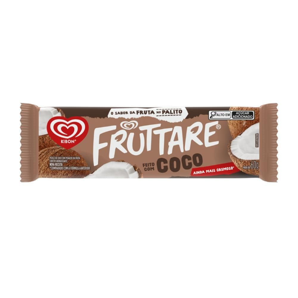 Picolé Coco Fruttare Kibon 60g com Flocos