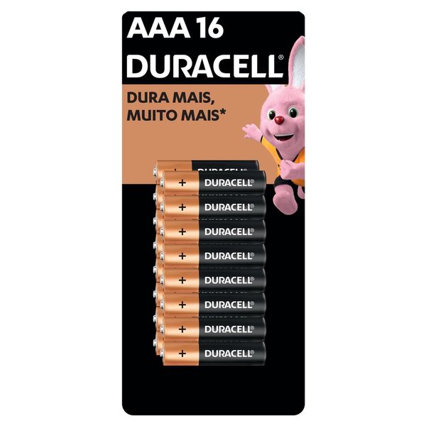Pilha alcalina aaa palito C/16 duracell