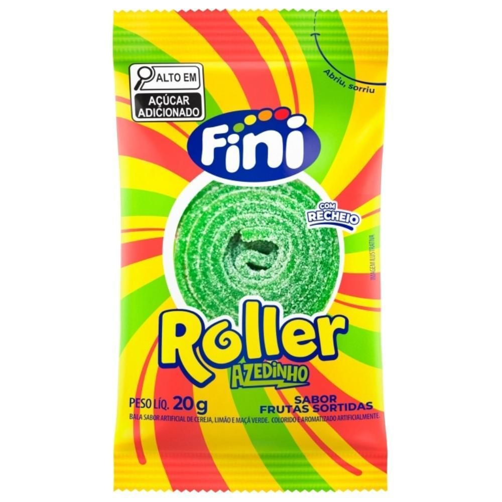 Bala de Gelatina Roller Azedinho Frutas Sortidas Fini 20g Cítrica