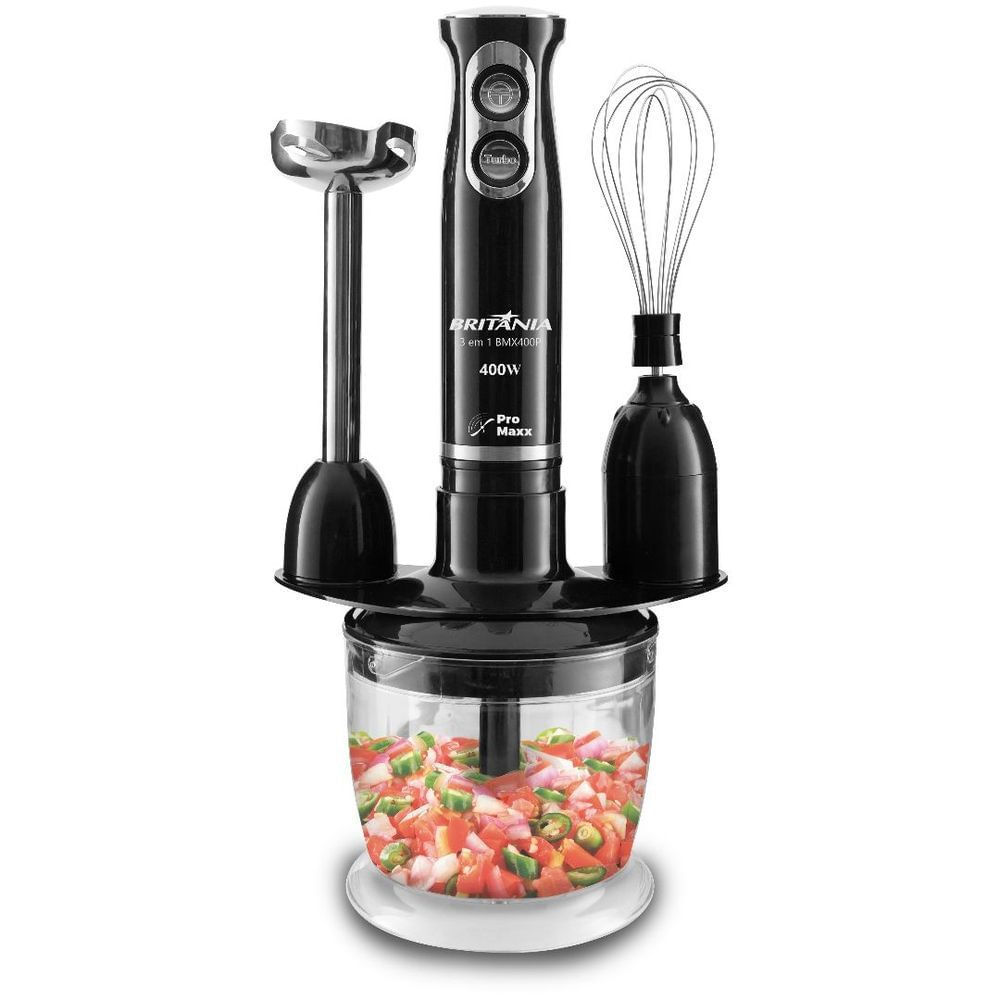 Mixer 3 em 1 Britânia BMX400P Turbo 1500W Preto