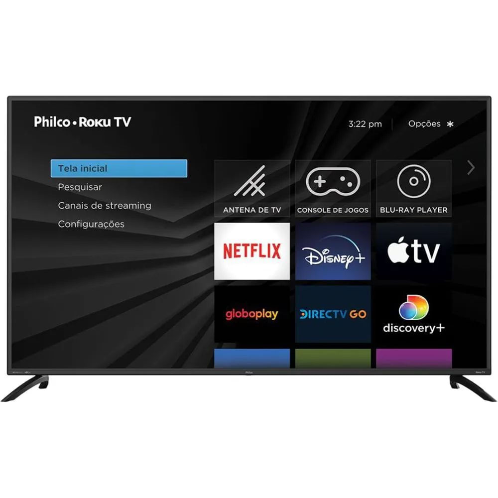 Smart TV 4K Philco PTV55G52R2C LED 55" Roku TV HDR10 Dolby Audio Preto