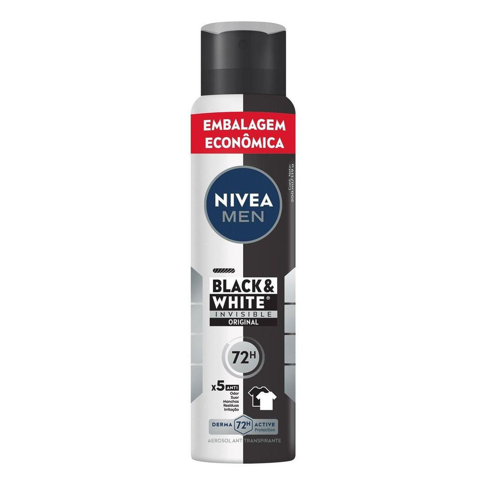 Desodorante Antitranspirante Masculino Nivea Invisible Black & White 200ml