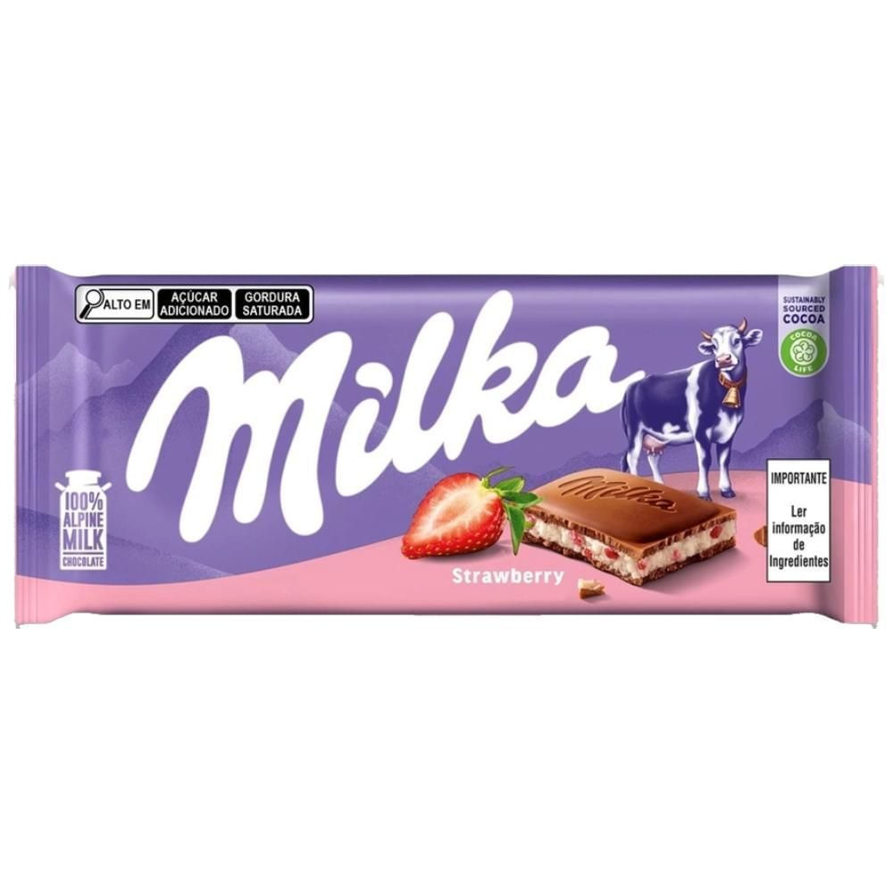Milka Barra de Chocolate com Iogurte de Morango 100g