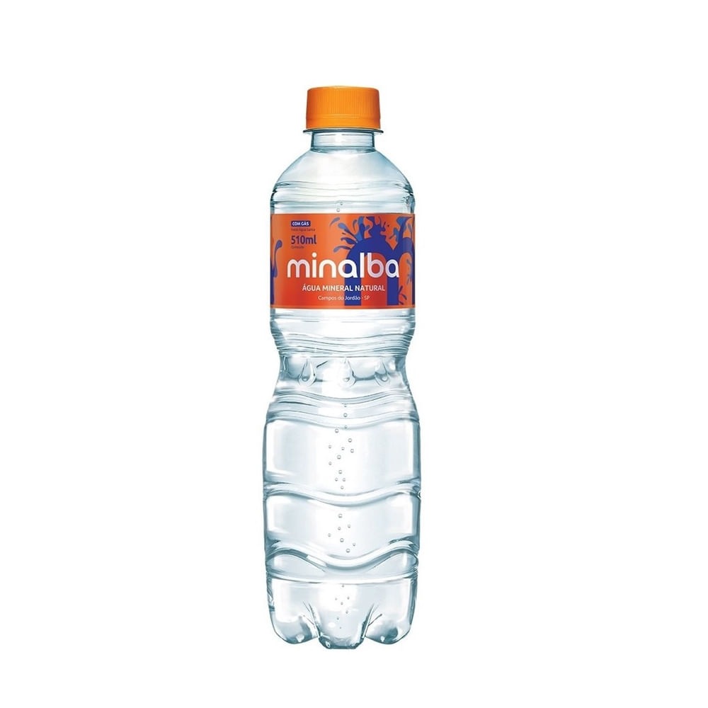 Água Mineral com Gás Minalba 510ml Garrafa PET Vegana