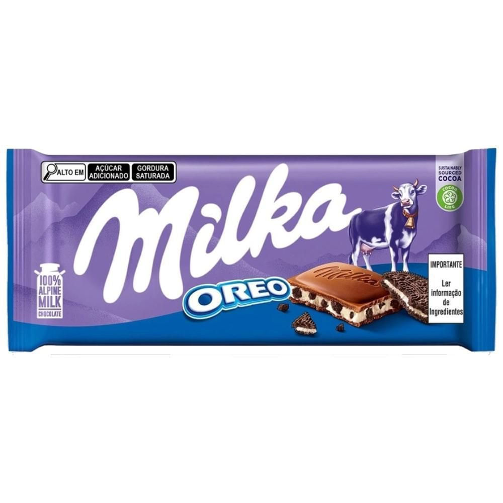 Barra de Chocolate Recheado Oreo Milka 100g Leite dos Alpes