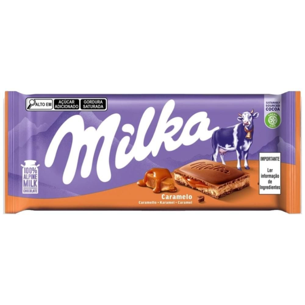 Milka Barra Chocolate ao Leite com Caramelo Dourado 100g
