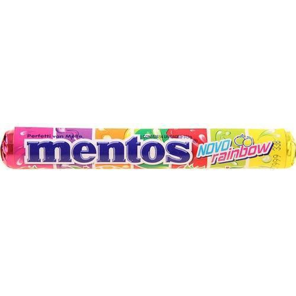 Bala Mastigável Rainbow Mentos 37,5g 14 Unidades Frutas Sortidas