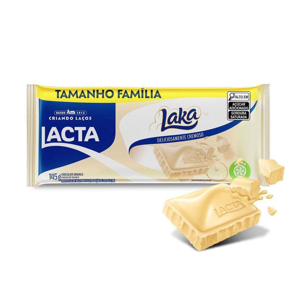 Lacta Barra Chocolate Branco Laka 145g