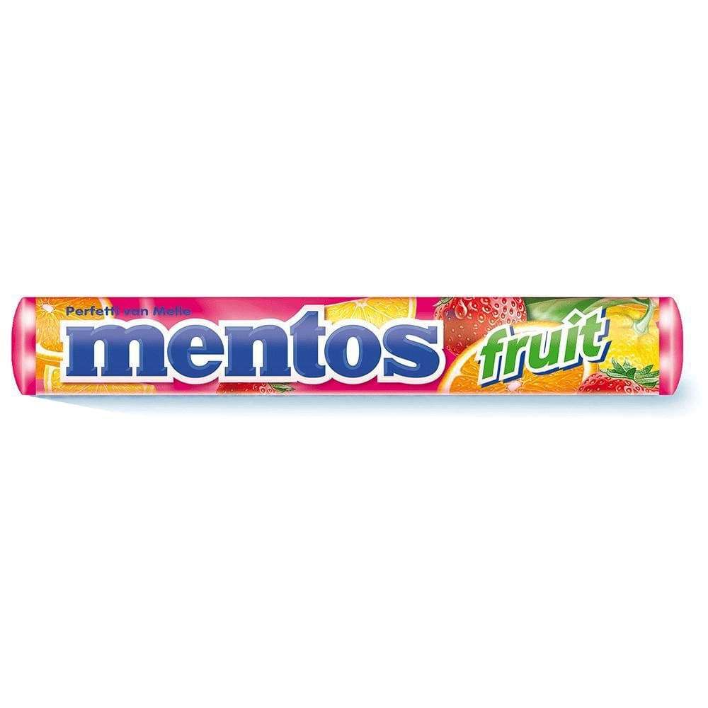 Bala Mastigável Frutas Sortidas Mentos 38g Sem Glúten