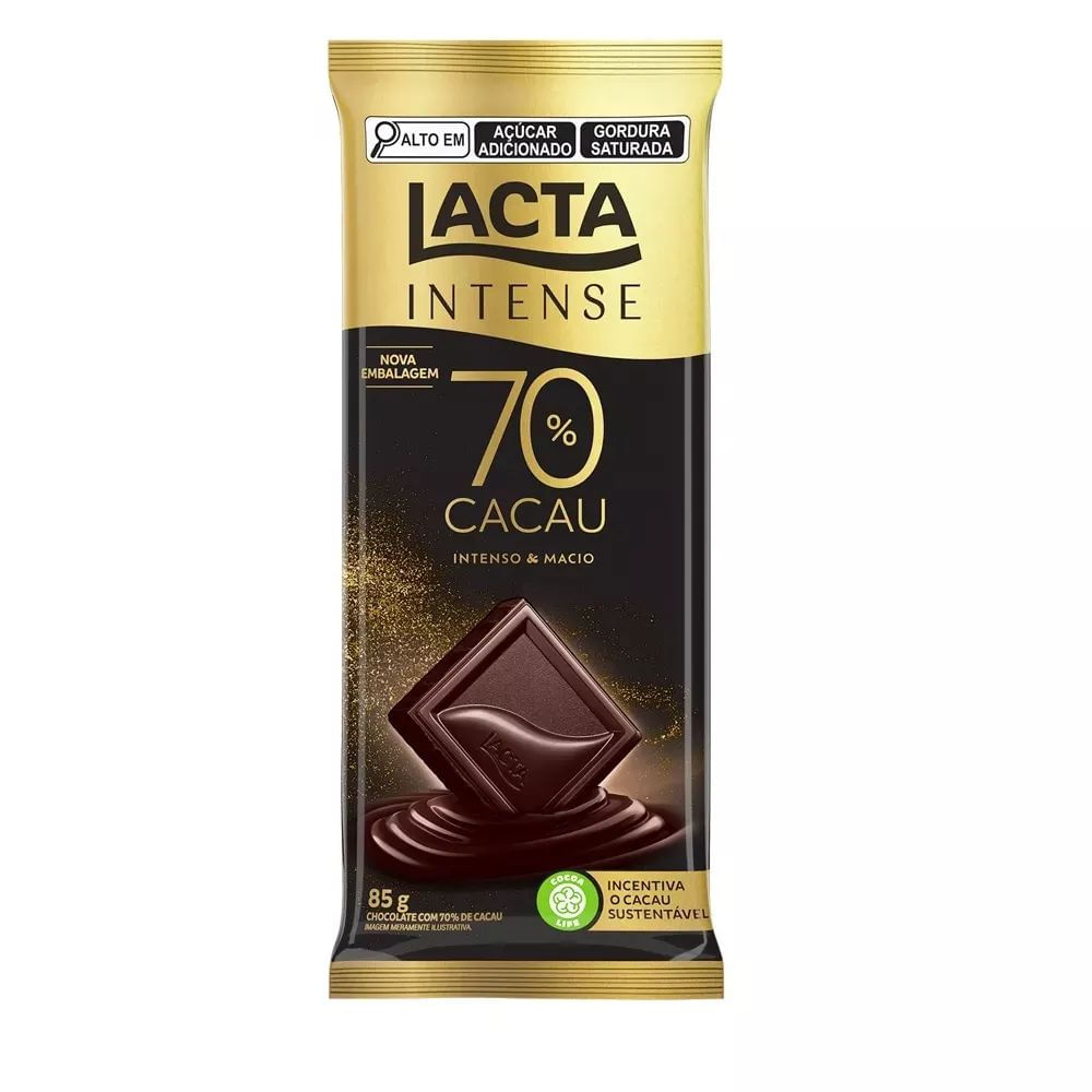 Lacta Barra de Chocolate 70% Cacau Intense 85g
