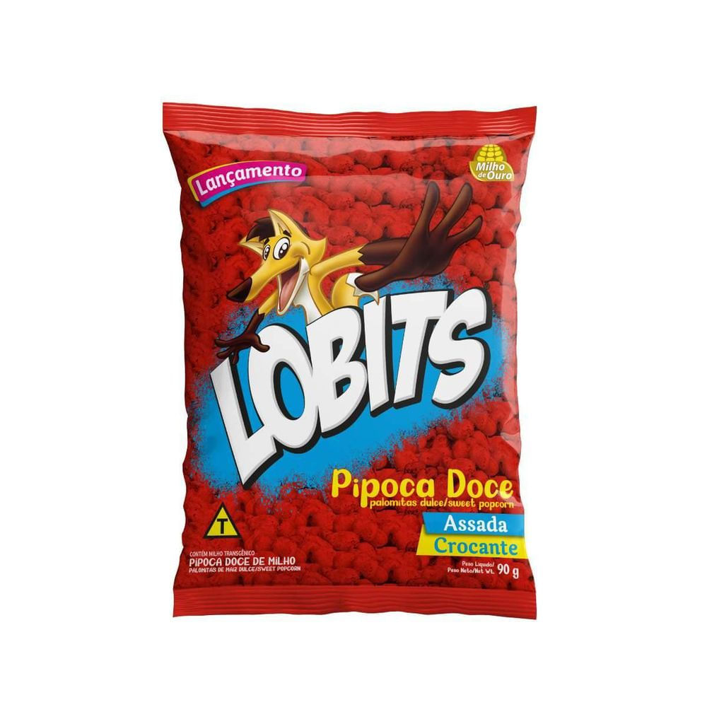 Pipoca Doce Lobits Milho de Ouro 90g Vegana Sem Glúten