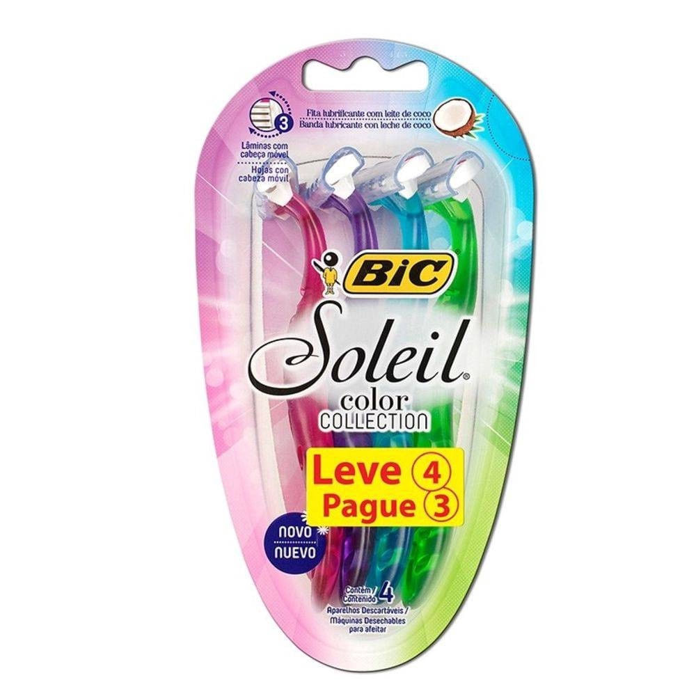 Aparelho de Depilação Feminino Bic Soleil Color 4 Unidades