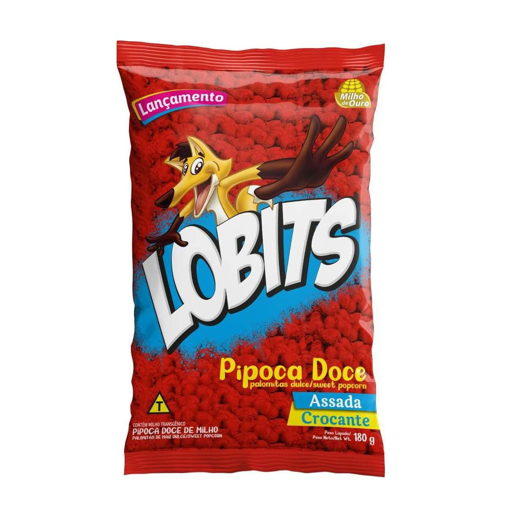 Pipoca Doce de Milho Lobits 180g Sem Glúten Crocante