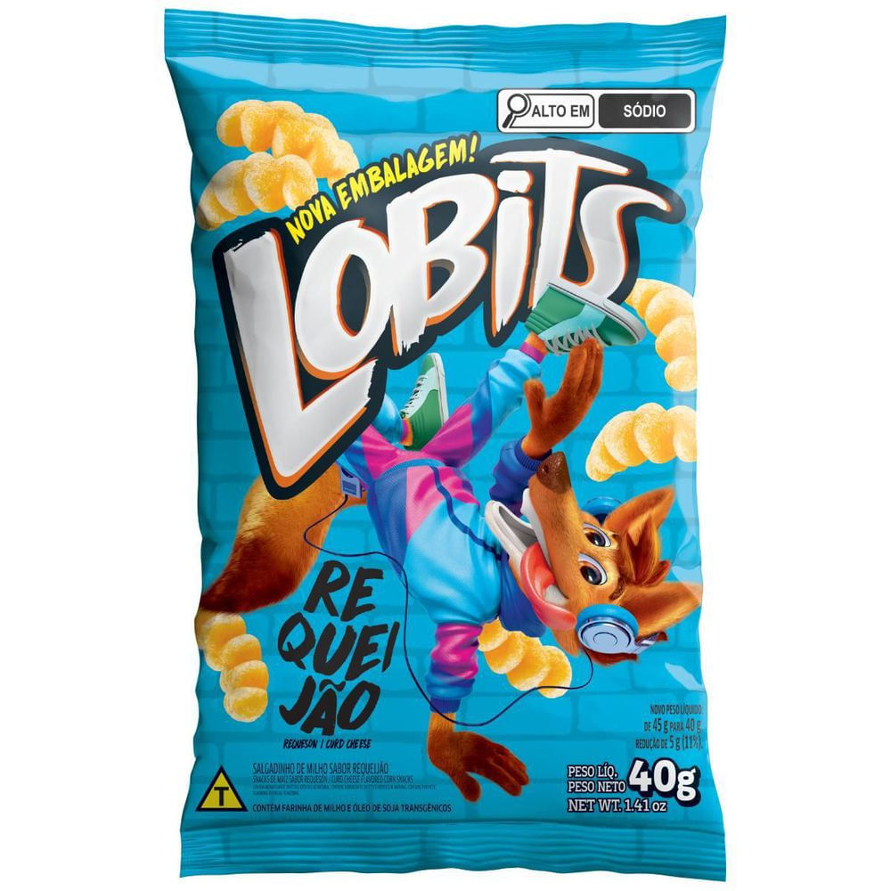 Salgadinho de Milho Requeijão Lobits Milho de Ouro 40g Assado
