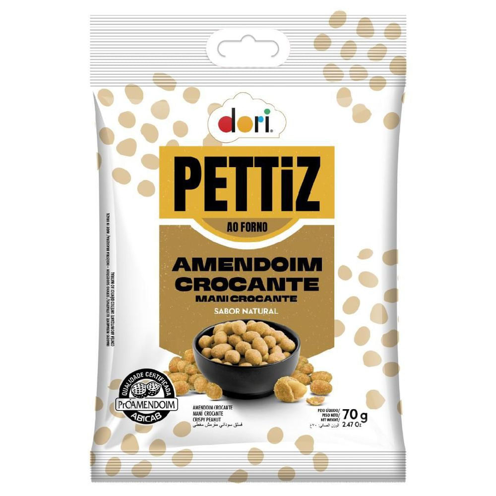 Amendoim Crocante Natural Pettiz Dori 70g Snack