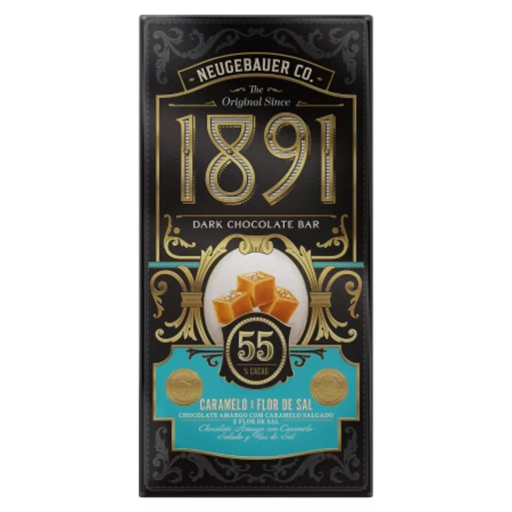 Barra de Chocolate 55% Cacau Caramelo e Flor de Sal Neugebauer 1891 90g Amargo